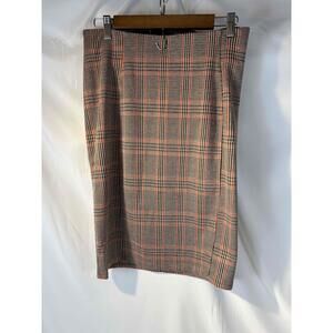 Liverpool Womens Plaid Pattern Knee Length Zip Closure Skirt Size US 6